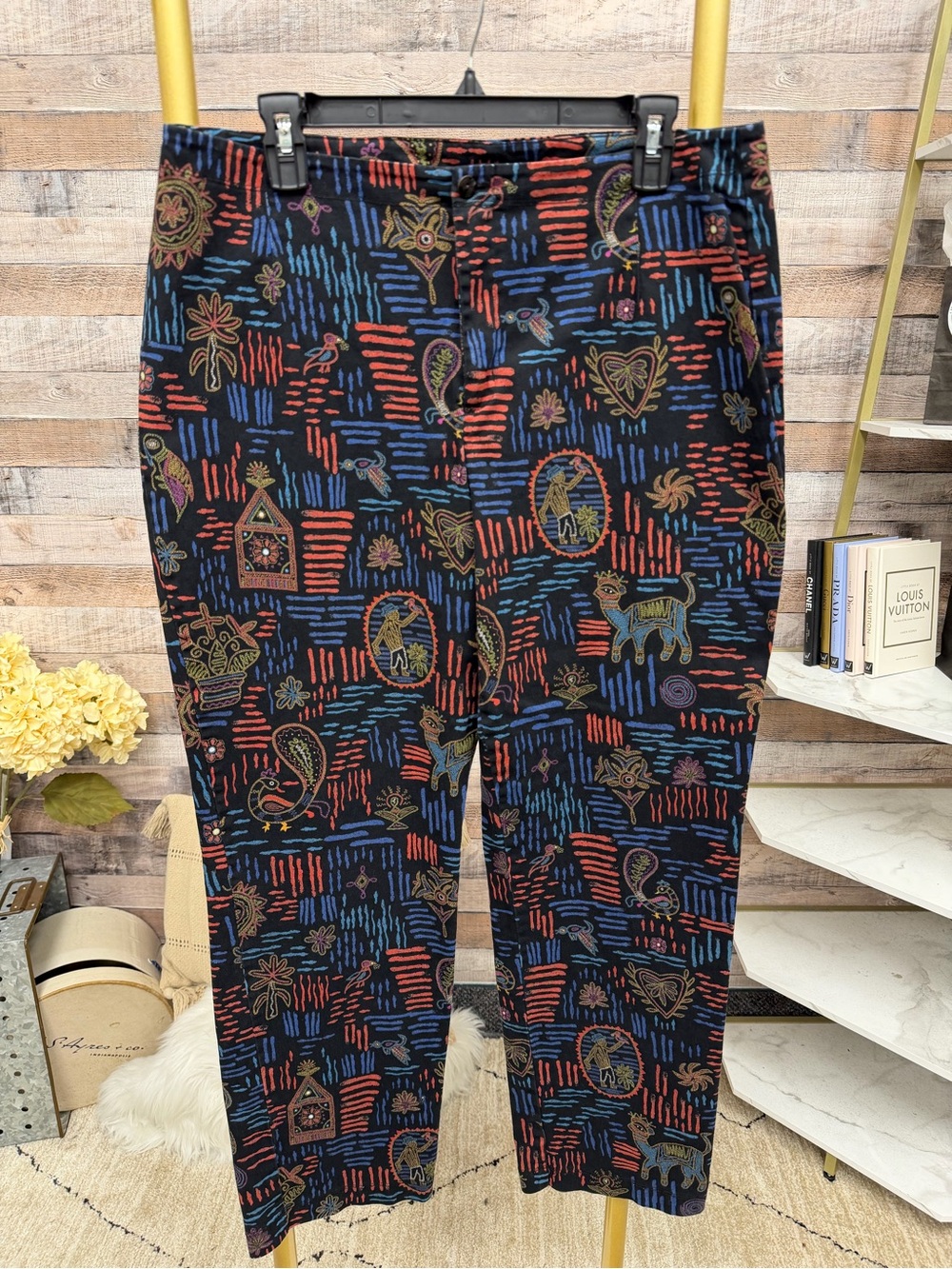 Chicos Design printed straight leg pants XL